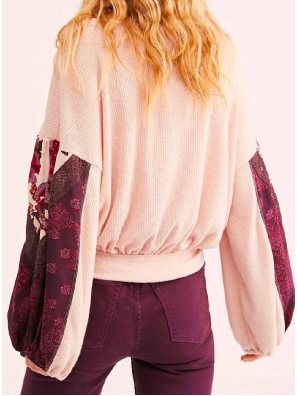 Free People “Casual Clash Top” (Rose) Size M - Picture 2 of 6